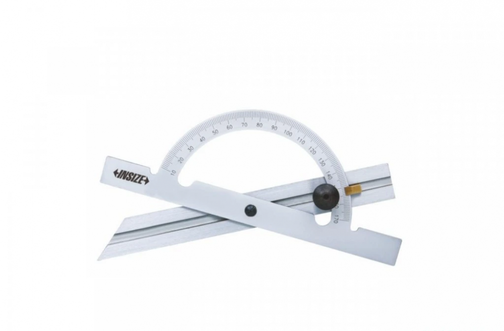 Raportor cu rigla de trasare mobila INSIZE 10–170°, 100x150 mm, precizie +/-0,3° [1]
