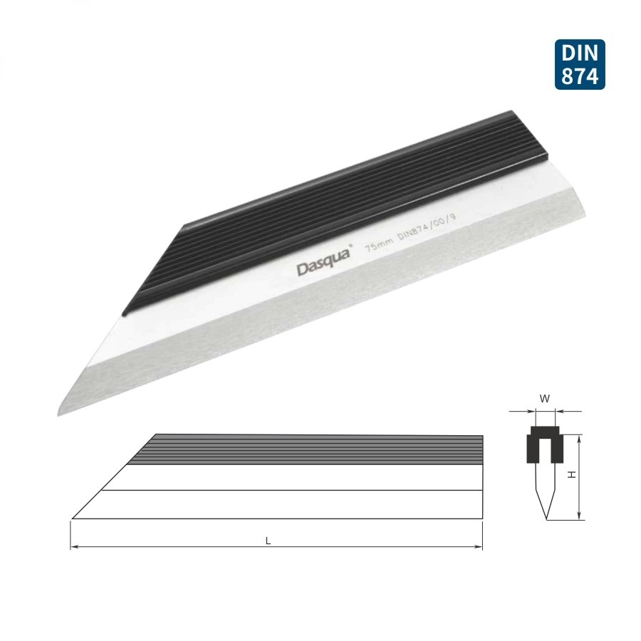 Rigla pentru planeitate Dasqua, 100mm, precizie DIN874/00, muchie fina tesita, inox [4]