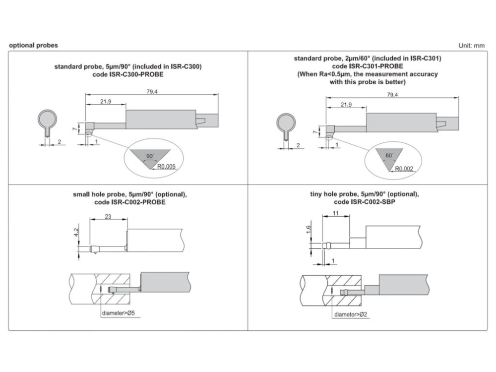 Rugozimetru universal INSIZE ISR-C301, 22 parametri, domeniu +/-160 um, forta de masurare 0,75mN [6]