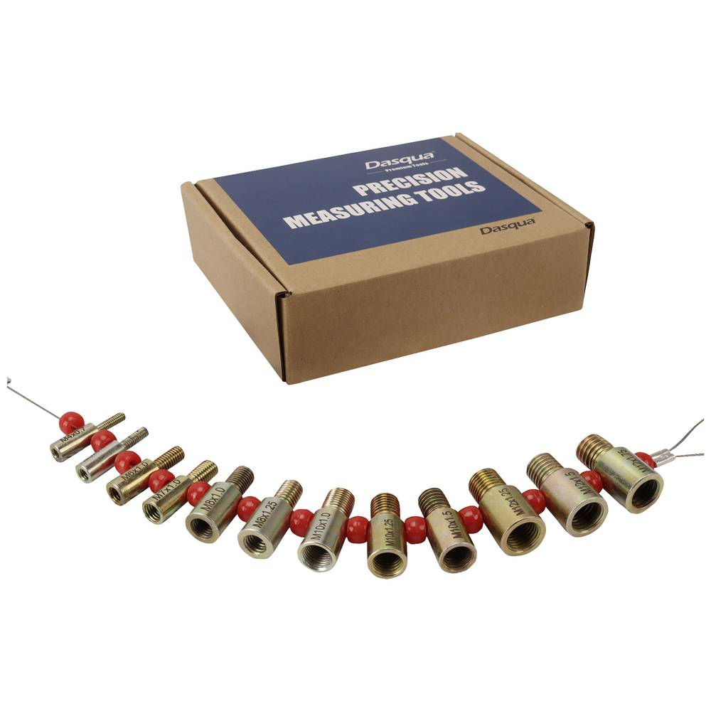 Set 26 piese pentru verificare filet metric M4–M12 si inch 6–20 Dasqua, suruburi si piulite, otel zincat [9]