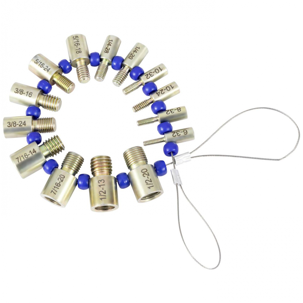 Set 26 piese pentru verificare filet metric M4–M12 si inch 6–20 Dasqua, suruburi si piulite, otel zincat [2]