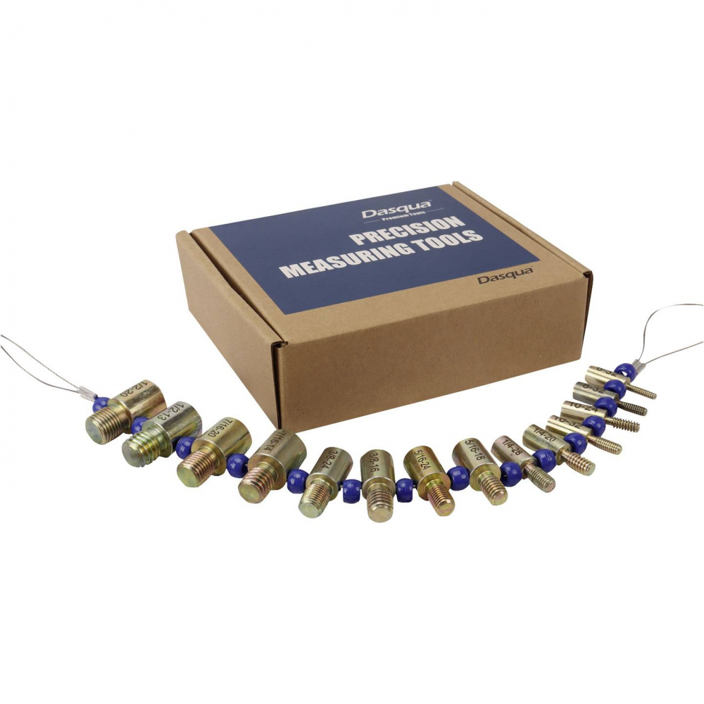 Set 26 piese pentru verificare filet metric M4–M12 si inch 6–20 Dasqua, suruburi si piulite, otel zincat [8]