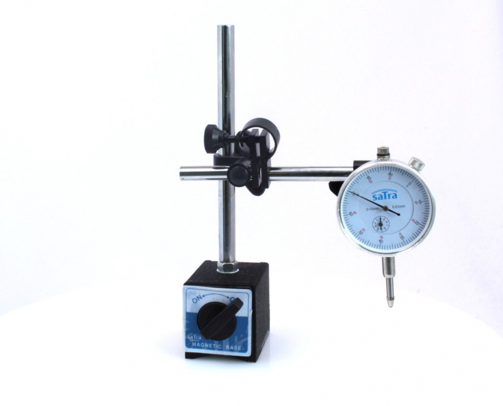Set ceas comparator 0-10mm cu suport magnetic SATRA, baza V, reglaj fin, 60kgf [2]