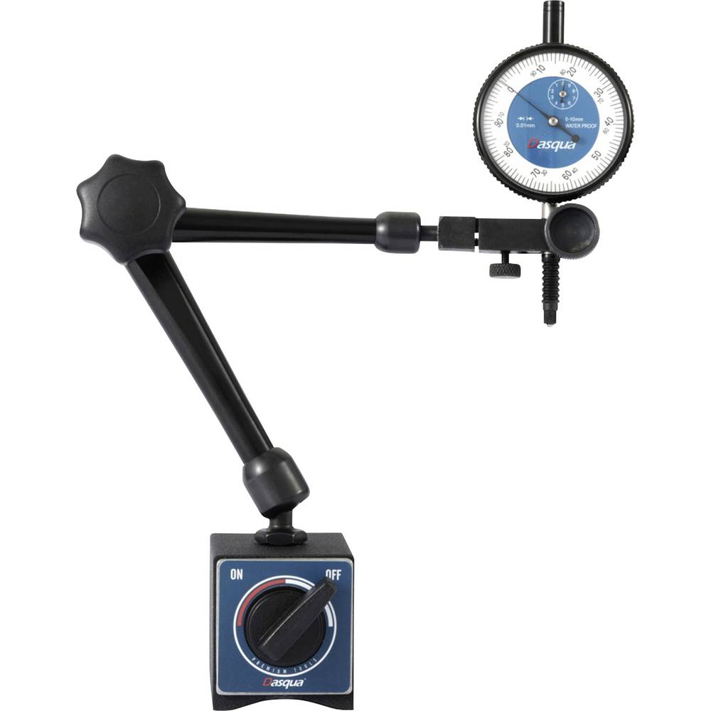 Set ceas comparator 0-10mm IP54 cu suport magnetic Dasqua, baza V, reglaj fin, 60kgf [1]