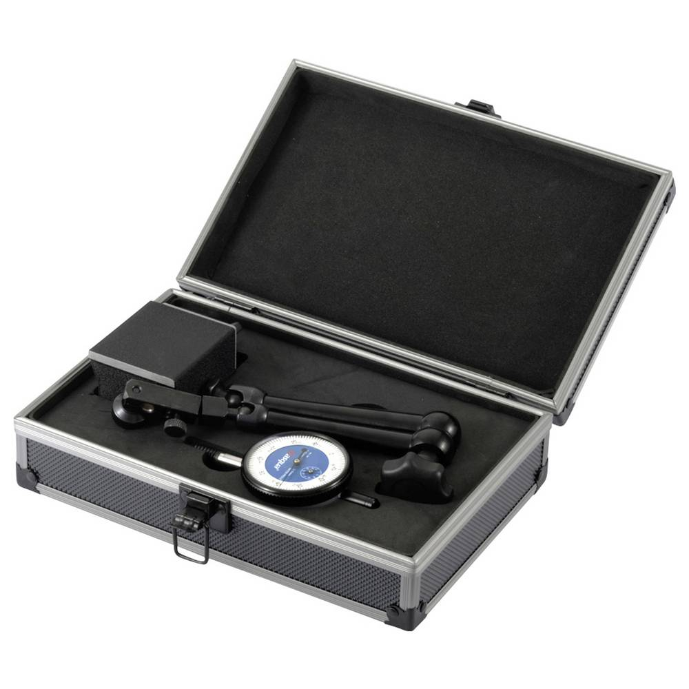 Set ceas comparator 0-10mm IP54 cu suport magnetic Dasqua, baza V, reglaj fin, 60kgf [2]