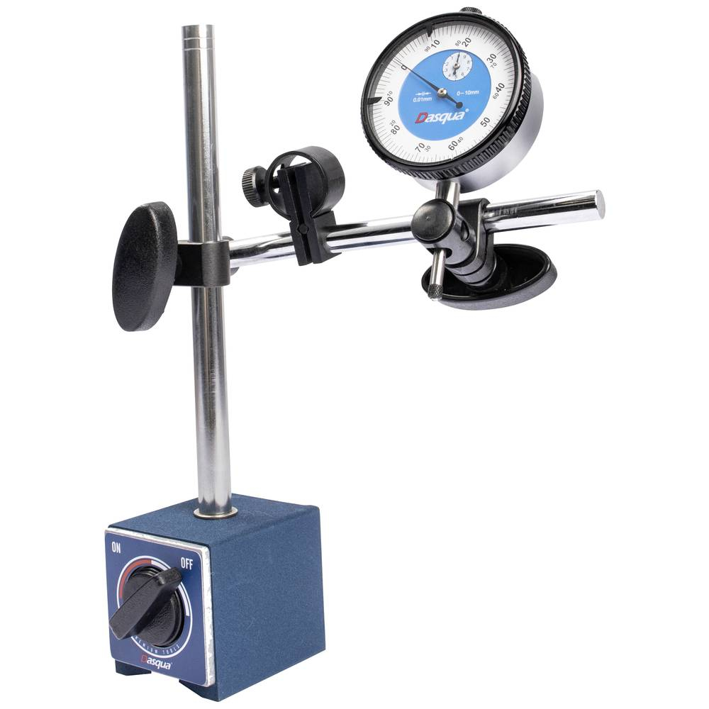 Set ceas comparator 0-10mm cu suport magnetic Dasqua, baza V, reglaj fin, 60kgf [1]