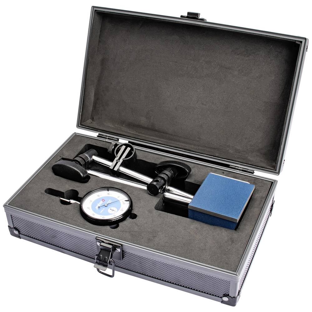 Set ceas comparator 0-10mm cu suport magnetic Dasqua, baza V, reglaj fin, 60kgf [2]