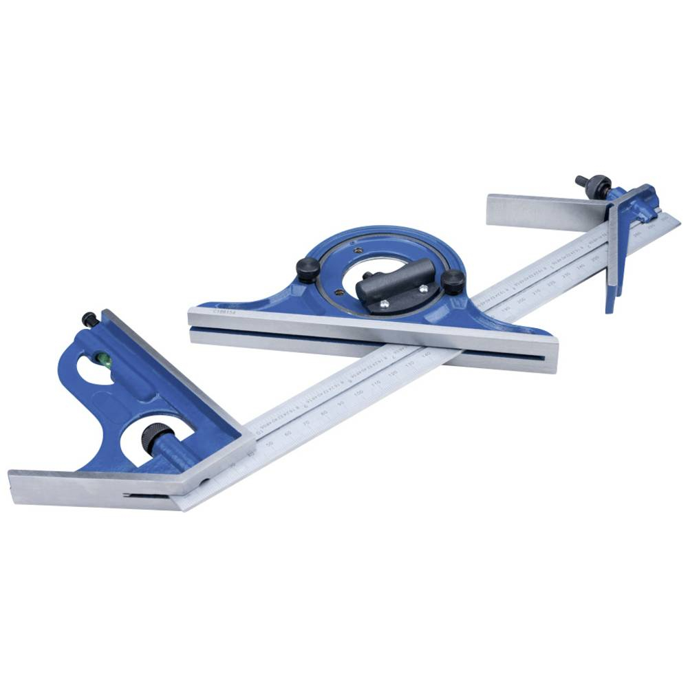 Set echer combinat 4 piese Dasqua domeniu 0-180°, rigla de 300mm, otel inoxidabil, precizie ridicata [2]