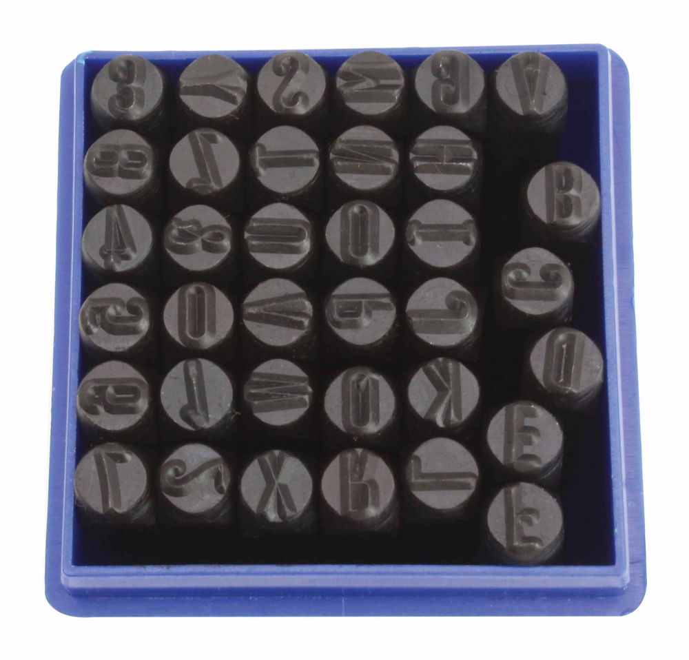 Set poansoane SATRA 36 piese, litere cifre simbol, 6mm, otel carbon [2]