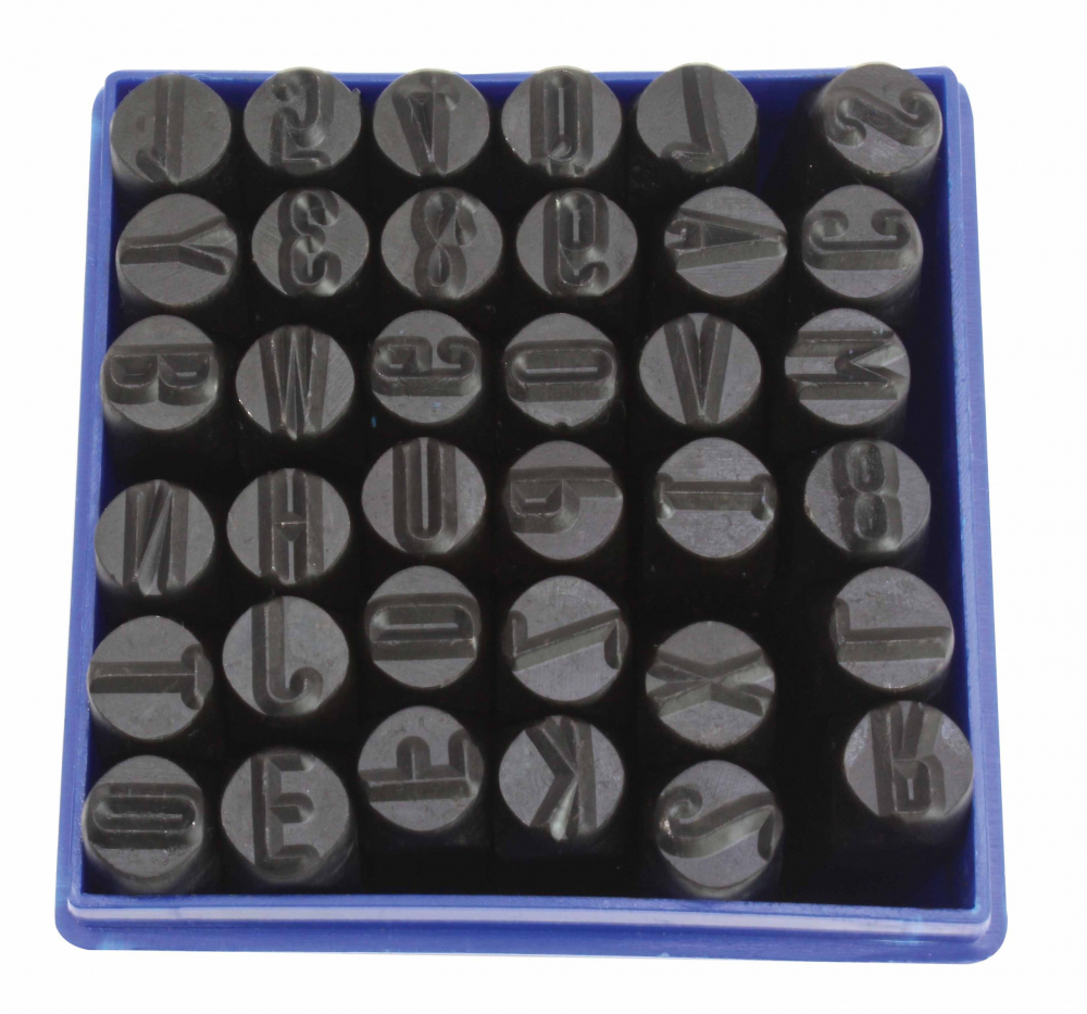 Set poansoane SATRA 36 piese, litere cifre simbol, 8mm, otel carbon [3]