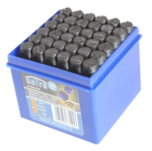 Set poansoane SATRA 36 piese, litere cifre simbol, 8mm, otel carbon [2]