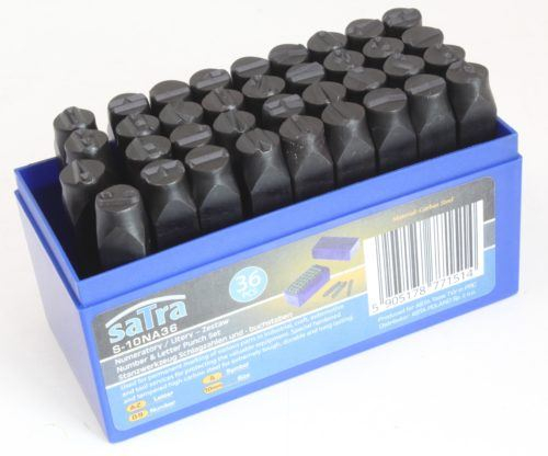 Set poansoane SATRA 36 piese, litere cifre simbol, 10mm, otel carbon [2]