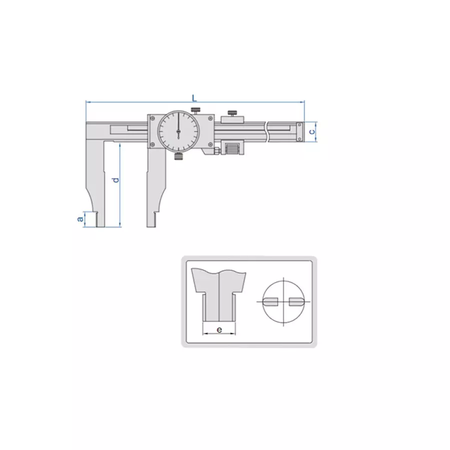 Subler cu cadran Insize 0-500 mm, otel inoxidabil, precizie ±0,05 mm, antisoc [2]