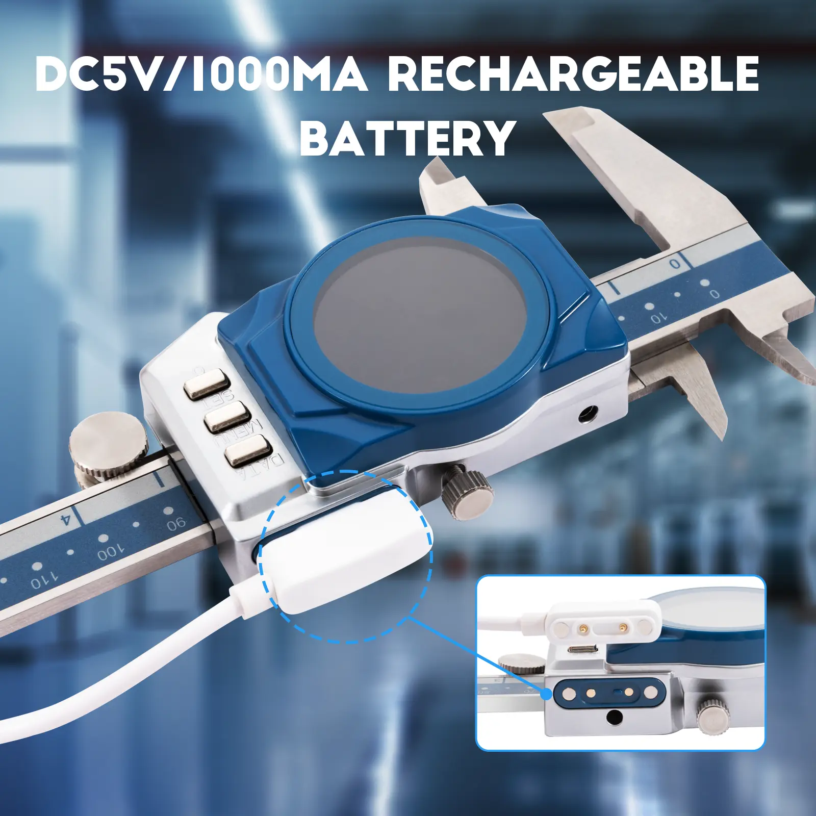 Subler digital cu cadran Dasqua 150mm, rezolutie 0.01mm, IP67, sistem inductiv, baterie reincarcabila [5]