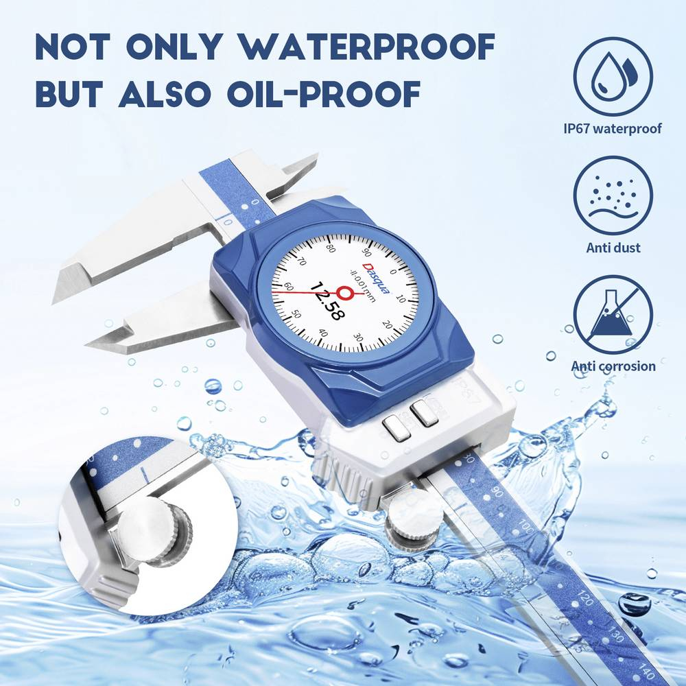 Subler digital cu cadran Dasqua 150mm, rezolutie 0.01mm, IP67, sistem inductiv, baterie reincarcabila [6]