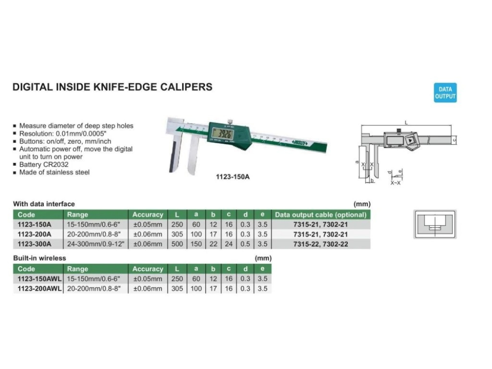 Subler digital cu ciocuri tip lama INSIZE 20-200mm, rezolutie 0.01mm [2]