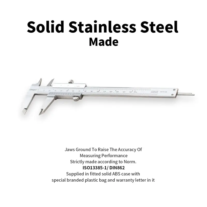 Subler mecanic Dasqua 150mm, venier monobloc, rezolutie 0,05mm, precizie +/−0,05mm [6]