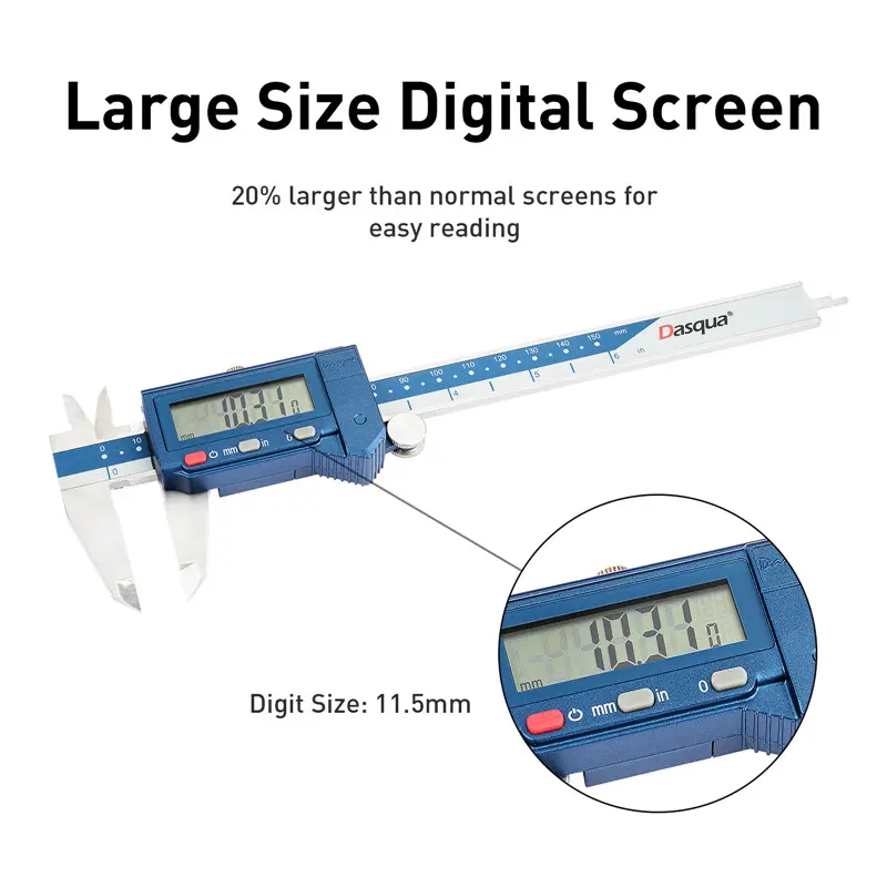 Subler digital Dasqua 150mm, precizie +/-0,02mm, falci 40mm, ecran mare [3]