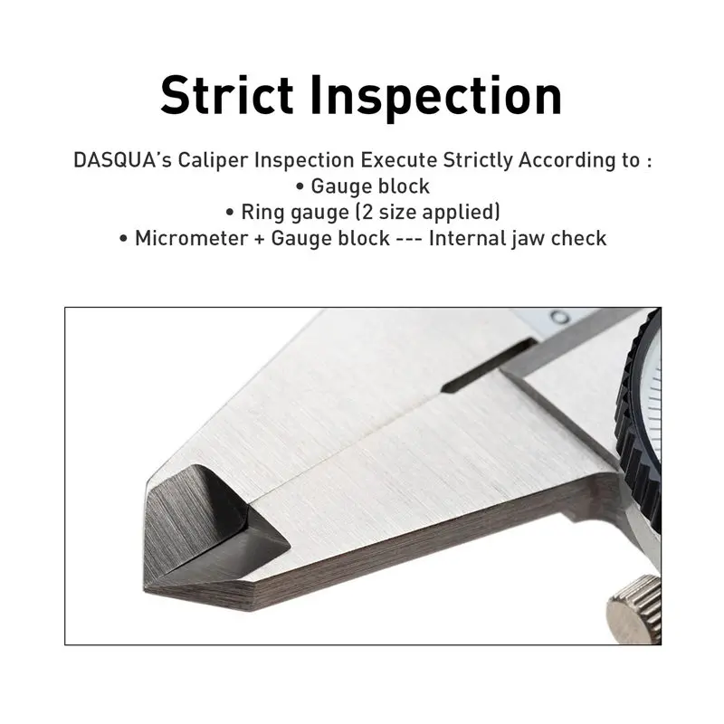 Subler mecanic cu cadran Dasqua 150mm, gradatie 0,01mm, rezistent la socuri, inox [3]