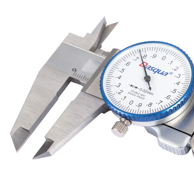 Subler mecanic cu cadran Dasqua 200mm, gradatie 0,02mm, rezistent la socuri, inox [2]