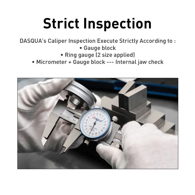 Subler mecanic cu cadran Dasqua 200mm, gradatie 0,02mm, rezistent la socuri, inox [3]