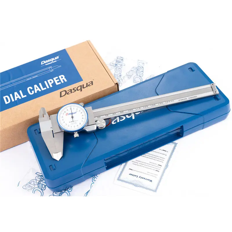 Subler mecanic cu cadran Dasqua 200mm, gradatie 0,02mm, rezistent la socuri, inox [1]