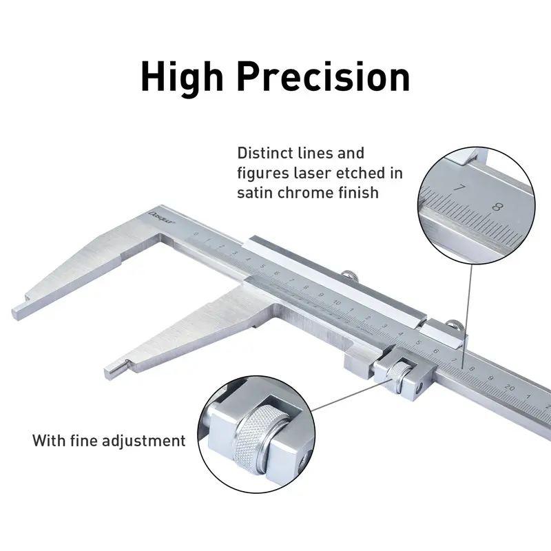 Subler mecanic Dasqua 300mm, rezolutie 0,02mm, falci 90mm, reglaj fin [10]