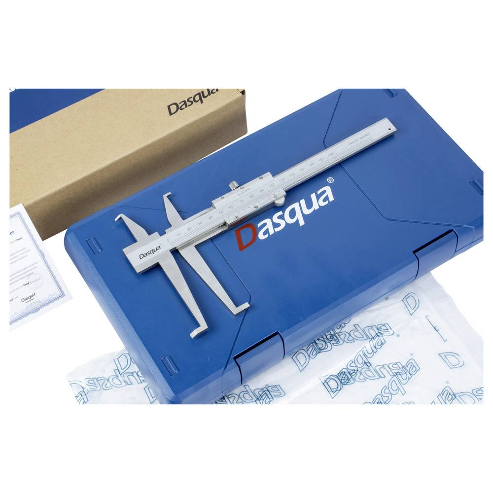 Subler mecanic interior Dasqua 9–150mm, rezolutie 0,02mm, falci duble pentru caneluri, inox [9]