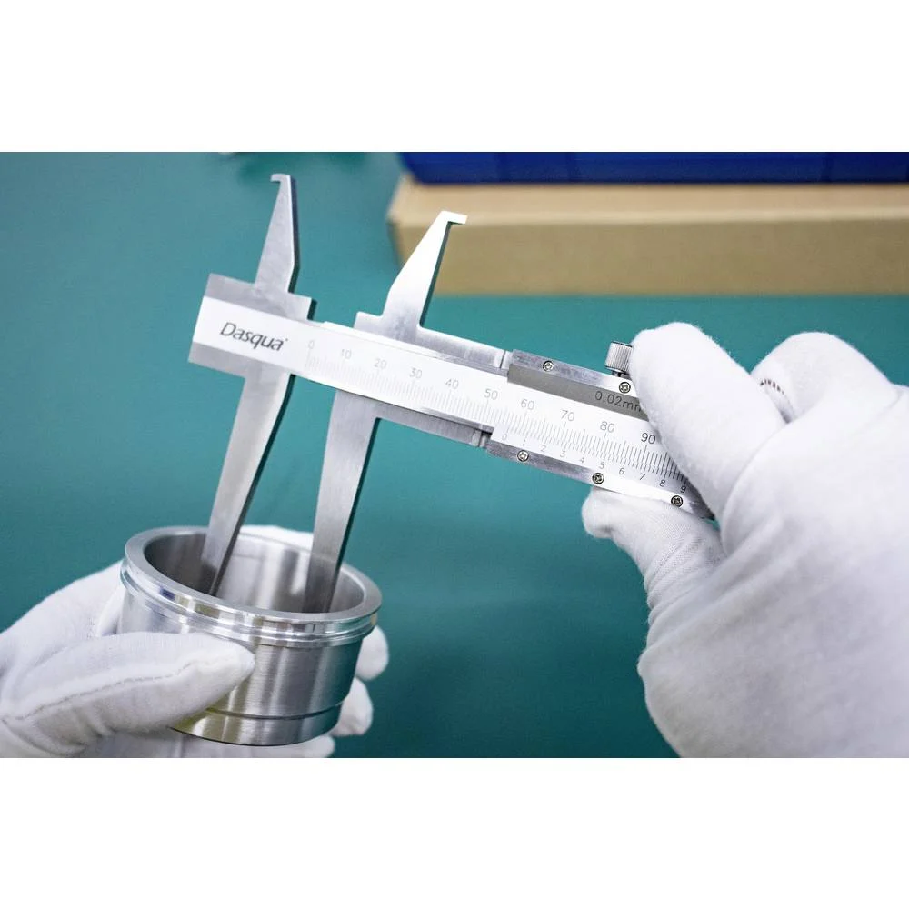 Subler mecanic interior Dasqua 9–150mm, rezolutie 0,02mm, falci duble pentru caneluri, inox [11]