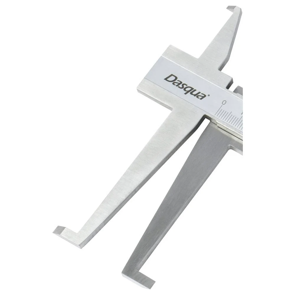 Subler mecanic interior Dasqua 9–150mm, rezolutie 0,02mm, falci duble pentru caneluri, inox [6]
