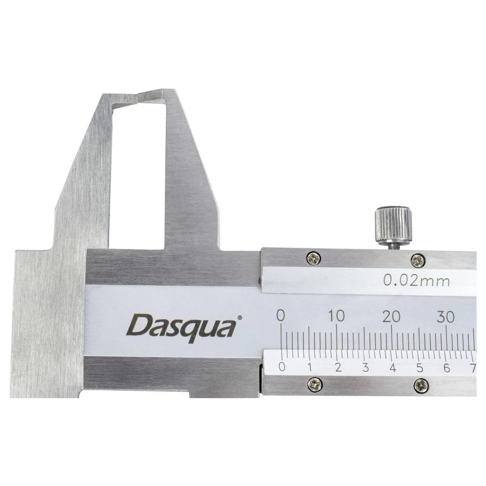 Subler mecanic interior Dasqua 9–150mm, rezolutie 0,02mm, falci duble pentru caneluri, inox [2]