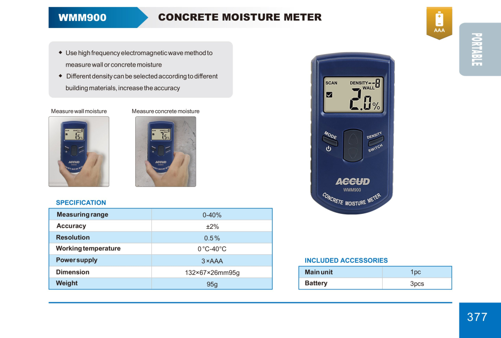 Tester Umidometru Beton si Zidarie ACCUD Wmm900 [2]