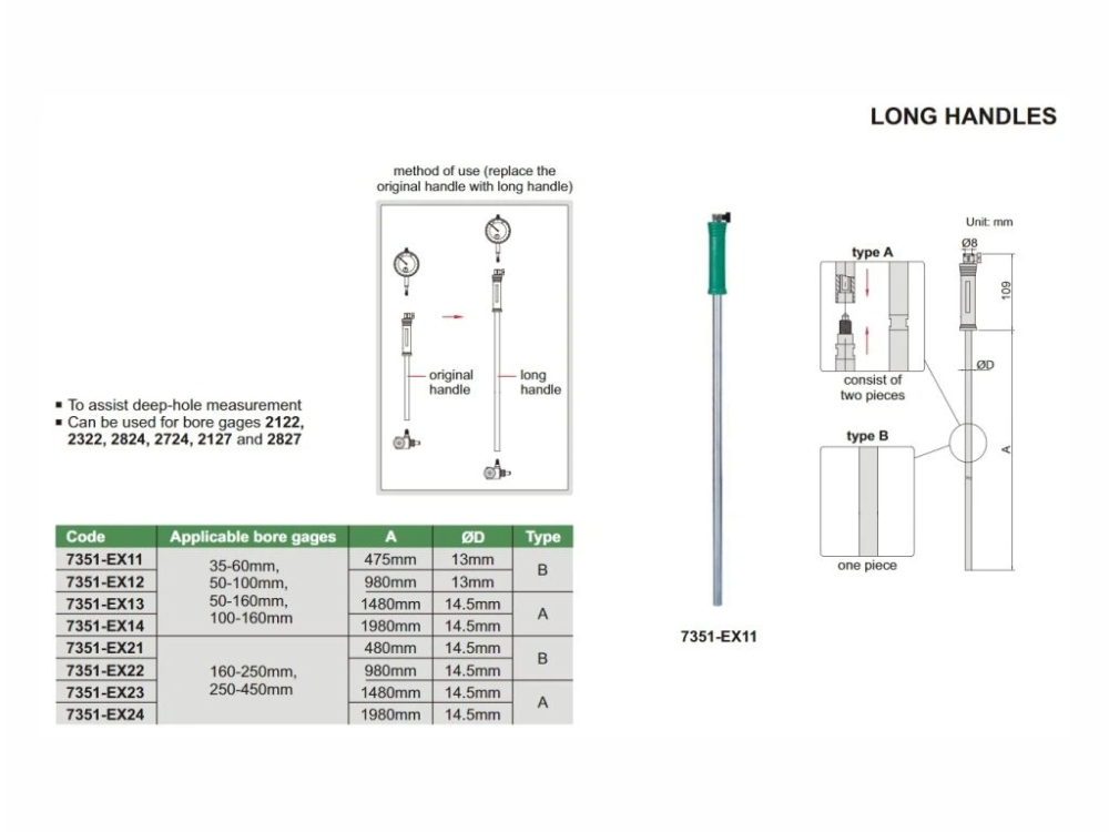 Tija de prelungire pentru truse alezaj INSIZE diametru 13mm, lungime 980 mm [2]