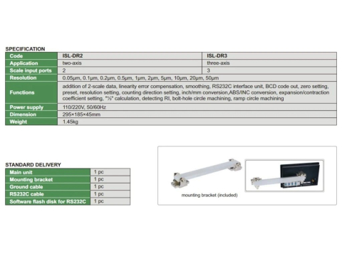 Afisaj digital de cote 2 axe ISL-DR2 INSIZE, compatibil rigle digitale din seriile ISL [2]