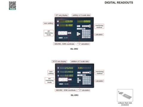Afisaj digital de cote 2 axe ISL-DR2 INSIZE, compatibil rigle digitale din seriile ISL [1]