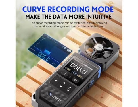 Anemometru digital 3-in-1, viteza vant 0.5-30 m/s, debitul aer, temperatura, umiditatea, cu afisaj color [1]