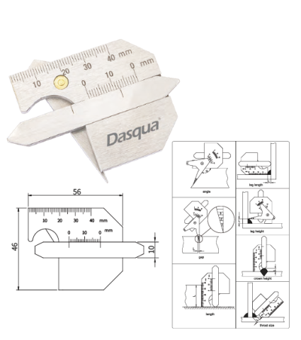 Calibre sudura - Calibru de sudura automat Dasqua 0-40 mm, otel inoxidabil, multifunctional