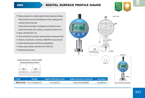 Ceas comparator digital ACCUD 489-010-02 de profil pentru suprafete, 0-12,7mm, rezolutie 0,001mm [1]