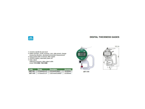 Ceas comparator digital INSIZE pentru masurat grosimi, interval 0-10mm, rezolutie 0.01mm [1]