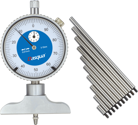 Ceasuri comparatoare de adancime - Ceas comparator mecanic de adancime Dasqua 0-100mm x 0.01mm, cu baza 100mm