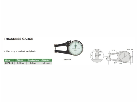 Ceas comparator mecanic pentru masurat grosimi INSIZE 10mm/0,1 mm precizie +/-0,1mm [1]