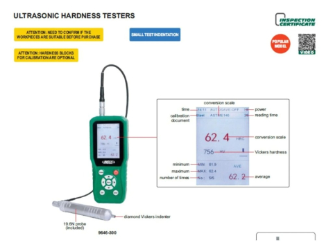 Durometru digital cu Ultrasunete INSIZE 9646-300 pentru masuratori rapide HV, HRC si HB [1]