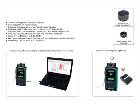 Durometru digital LEEB INSIZE HDT-CB320 cu sonda D, HLD, HV, HB, HRC, HRB, HS, σb [1]