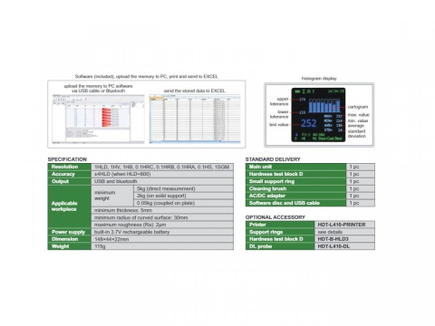 Durometru digital de mare precizie LEEB INSIZE HDT-L410 cu sonda D, conversie HRC, HRB, HRA, HB, HV, HS, SGM [2]