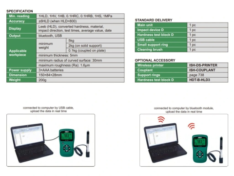Durometru digital LEEB INSIZE ISH-PHB-B cu sonda D si Bluetooth [2]