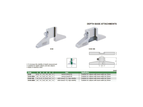 Punte de masura pentru subler de adancime INSIZE 20 mm, otel inoxidabil [1]