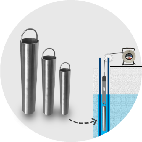 Nivelmetre apa - Recipient prelevare probe apa dT-SAMPLER NOVABO 200 ml, inox, pentru nivelmetru deepTESTER