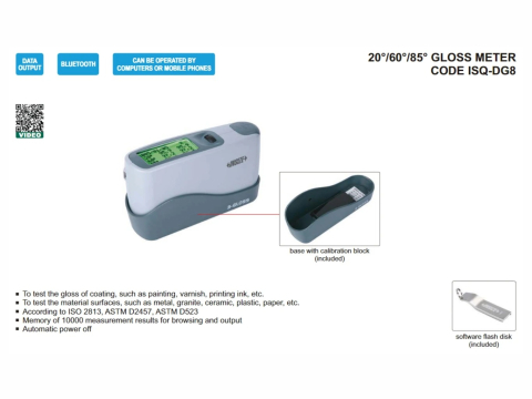 Glossmetru multi-unghi 20/60/85 grade ISQ-DG8 INSIZE, memorie 10000 masuratori, USB si Bluetooth [1]