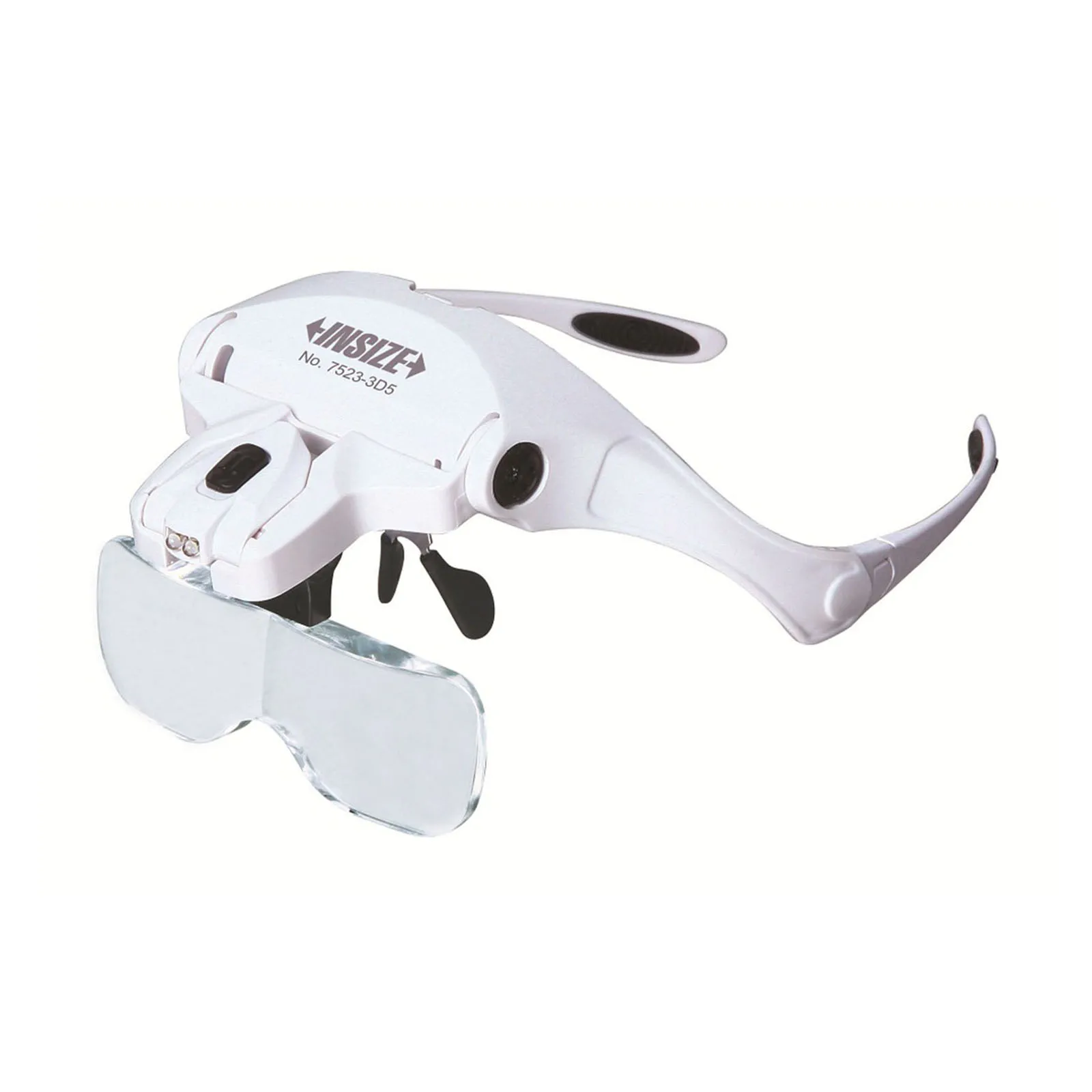Lupe - Ochelari cu 5 lupe interschimbabile INSIZE, marire 1x–3.5x, iluminare LED