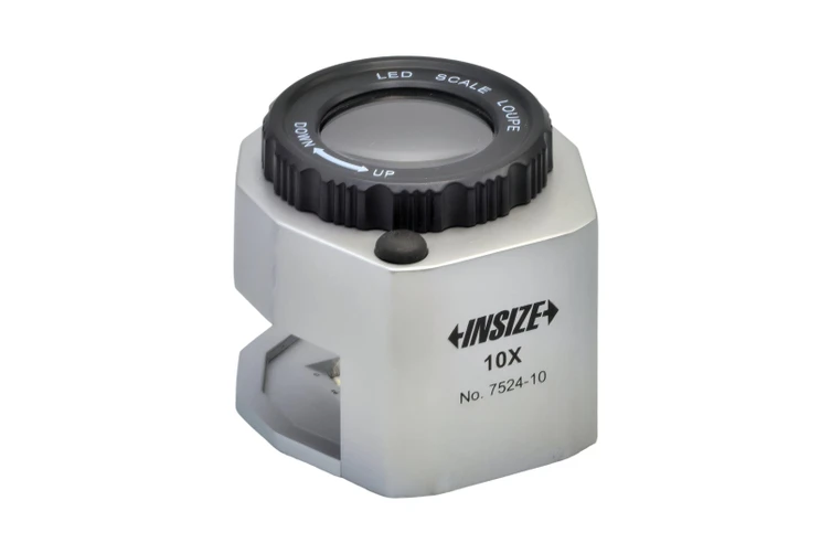 Lupa industriala INSIZE, marire 10x, lentila sticla Ø30mm, scala gradata 0,5mm, iluminare LED si UV [1]